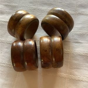 NWOT FOUR WOOD NAPKIN HOLDERS